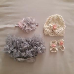 2 sets, 4pcs, Infant Baby Girl Photo Outfits